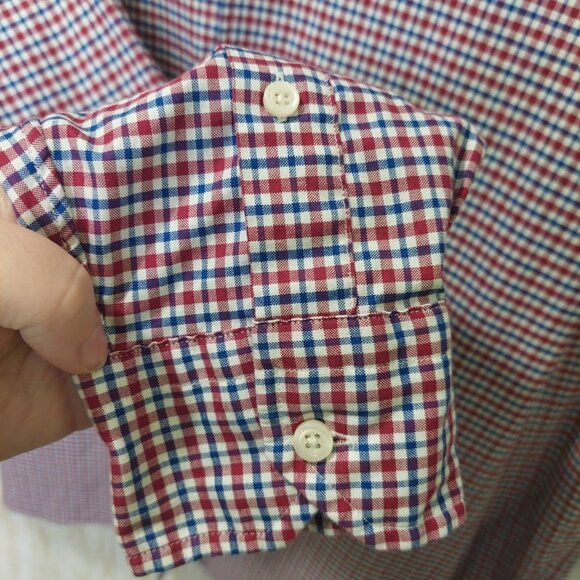 Cremieux Collection Men's Red & Blue Gingham Button Up Long Sleeve Shirt Size XL - Picture 9 of 12
